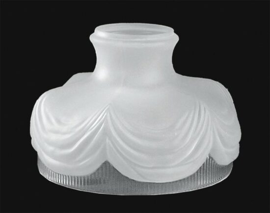 Satin Crystal Coleman Style #322 Lamp Shade | Clear Border Glass Oil Lamp Shade | SH537