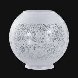 8" Satin Etched Ball Shade, Floral Scene - 08503i +$70.00