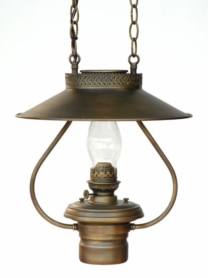 #15 Lincoln Lamp, Top Wired, Brass Patina - 14" Reflector - 20" Height