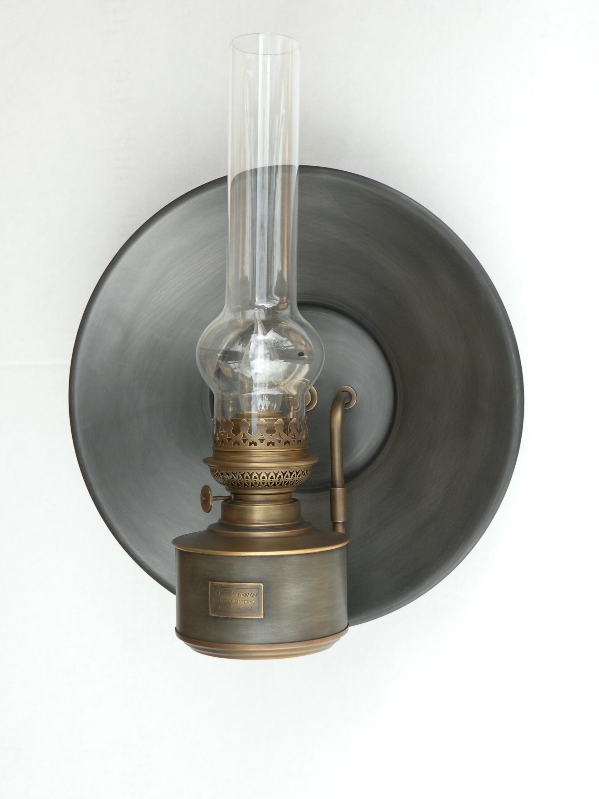 W.T. Kirkman Gold Pan Reflector Lamp - The Source for Oil Lamps and Hurricane Lanterns