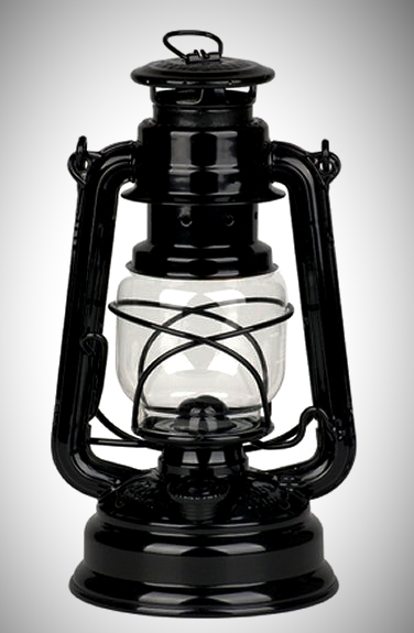 Electric Lantern Table Lamp FLAT BLACK 12 Electric Hurricane