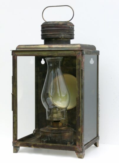 #2 Climax Station Lamp, Antique Brass - 18" Height