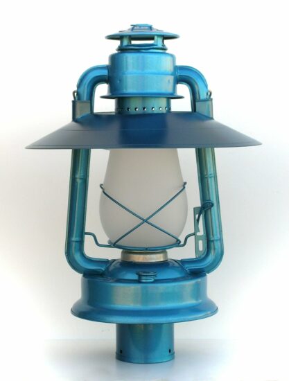 # 2 Champion, Post Mount, Hooded Reflector, Blue - 18" Height