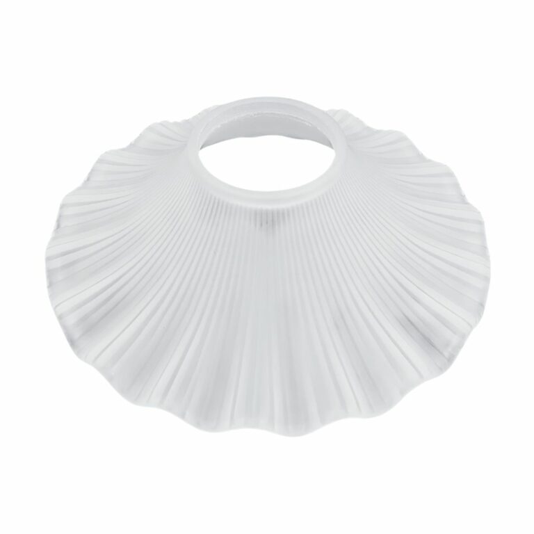Antique White Milk Glass Petticoat Crimped Oil Lamp Shade Light Fixture...