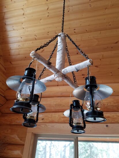 (4) Top Wired Little Champs with Hooded Reflectors, Clear Globes, on a customer build frame