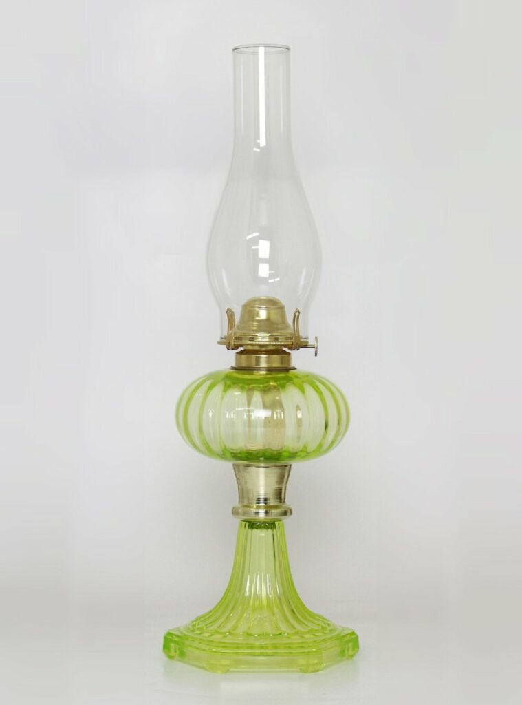Oil Lamps And Hurricane Lanterns, Large Hurricane Lamp Vaseline Glass