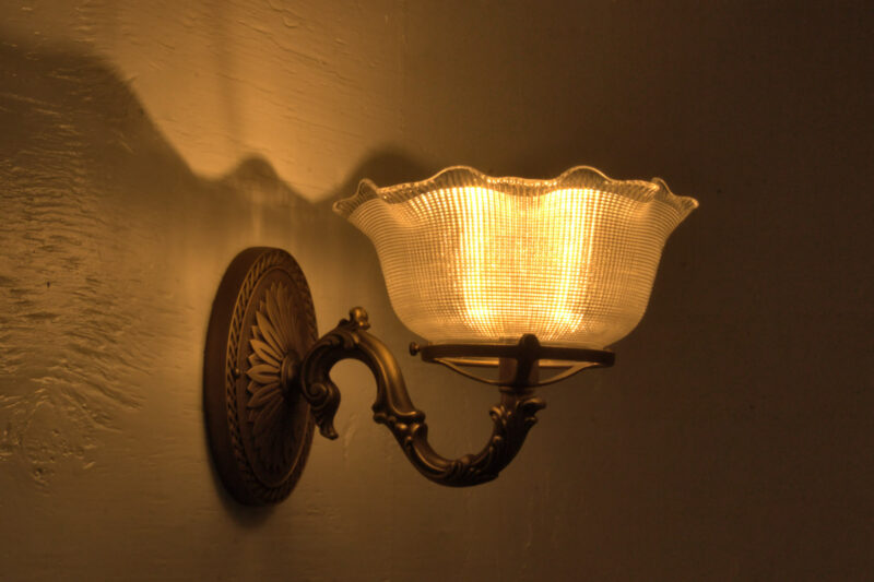W.T.Kirkman Lanterns "Silverton" Gas Lamp with Vintage Holophane Lamp Shade