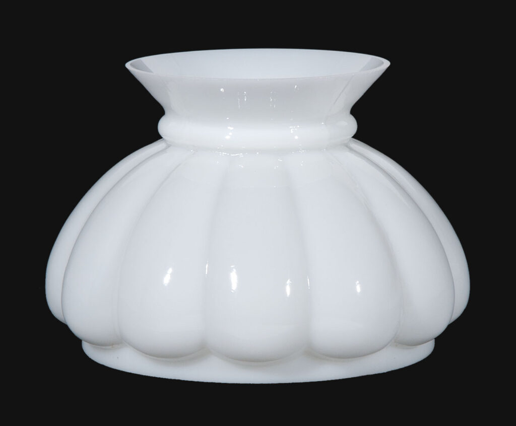 7" Opal Melon Shade, Plain Top — The Source for Oil Lamps and Hurricane