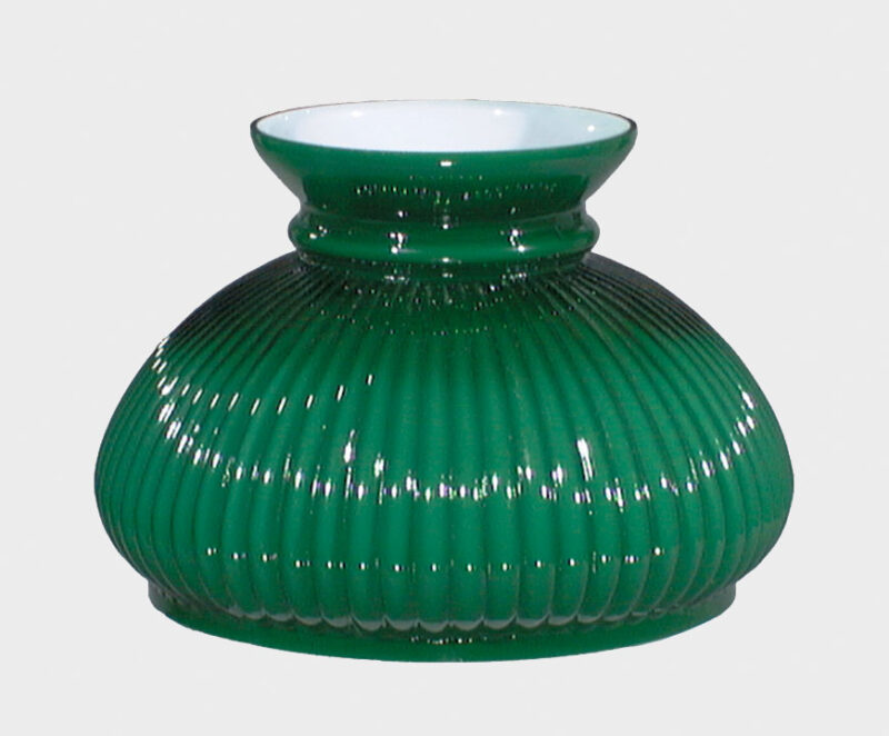 7" Cased Green Ribbed Student Lamp Shade