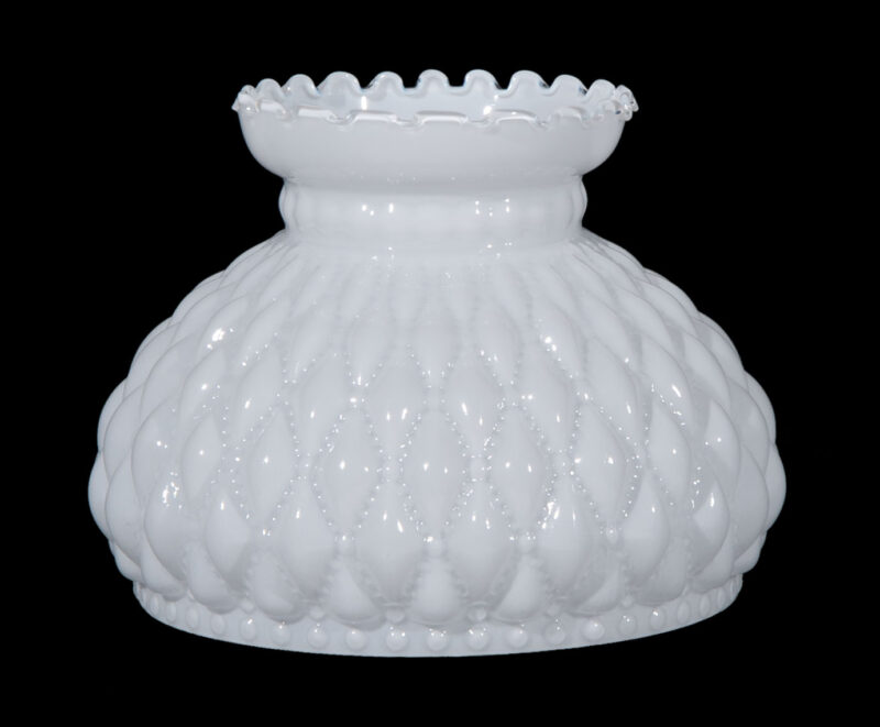 7" Diamond Quilted Opal Glass Lamp Shade