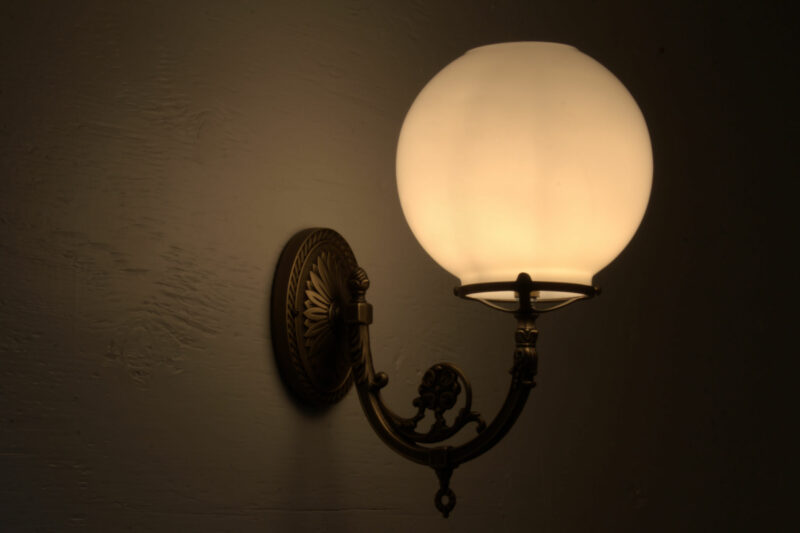 W.T.Kirkman Lanterns "Humboldt" Gas Lamp with 8" Opal Ball Shade