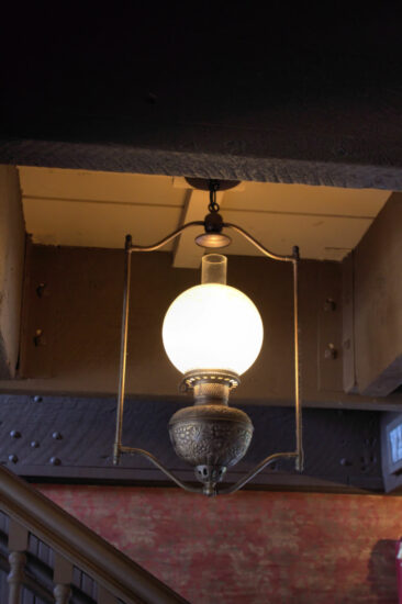 Calico Saloon Knotts Berry Farm Hanging Lamps with Etched Ball Shade