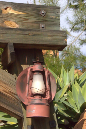 Knotts Berry Farm #2 Champion with Downlight and Gold Pan Reflector with Special Aged Finish