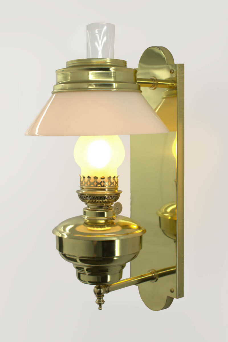 Northwest Railroad Wall Lamp Opal Shade Polished Brass