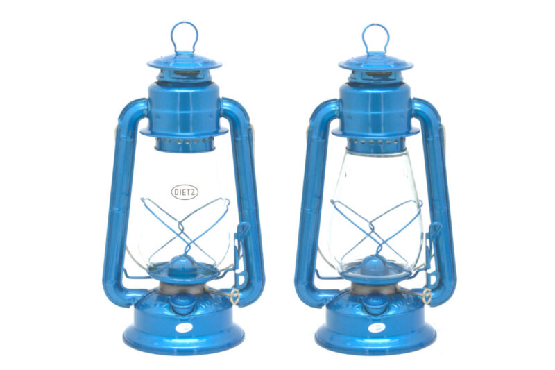 Dietz #20 Junior Blue Finish lanterns with Clear Dietz and Kirkman Globes