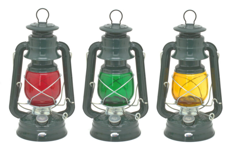 Dietz #76 Green with Plain trim Lanterns with Red, Amber, and Green Globes