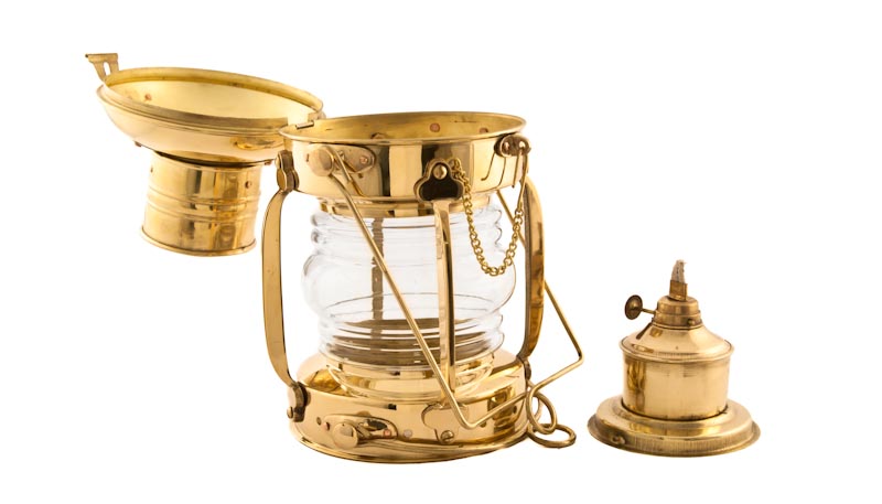 Nautical Vintage Brass & Copper Anchor 15 Oil Lamp Maritime Ship